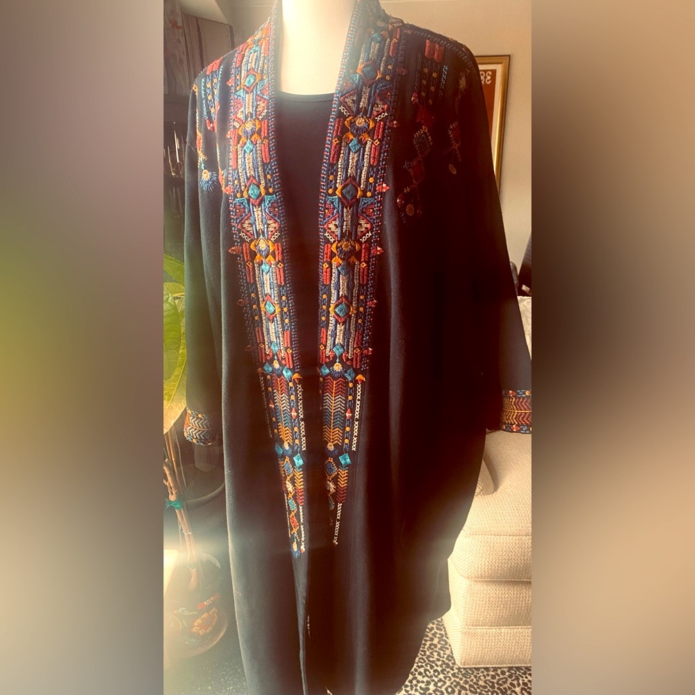 Johnny Was embroidered long jacket